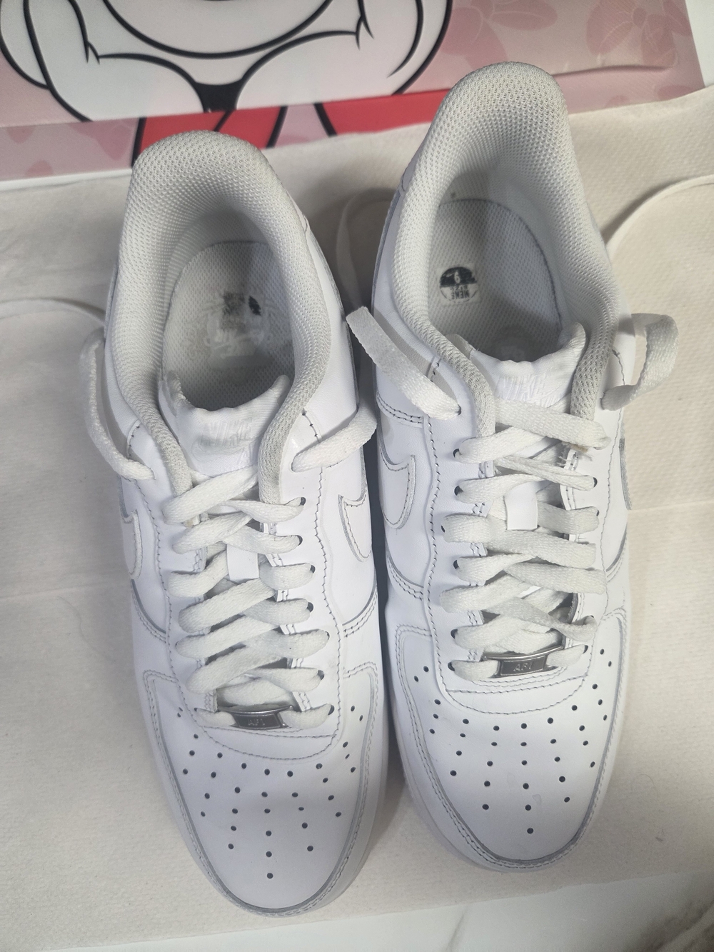 Nike Air Force 1 '07 Triple White Leather Sneakers Men's US 9 EU 42.5